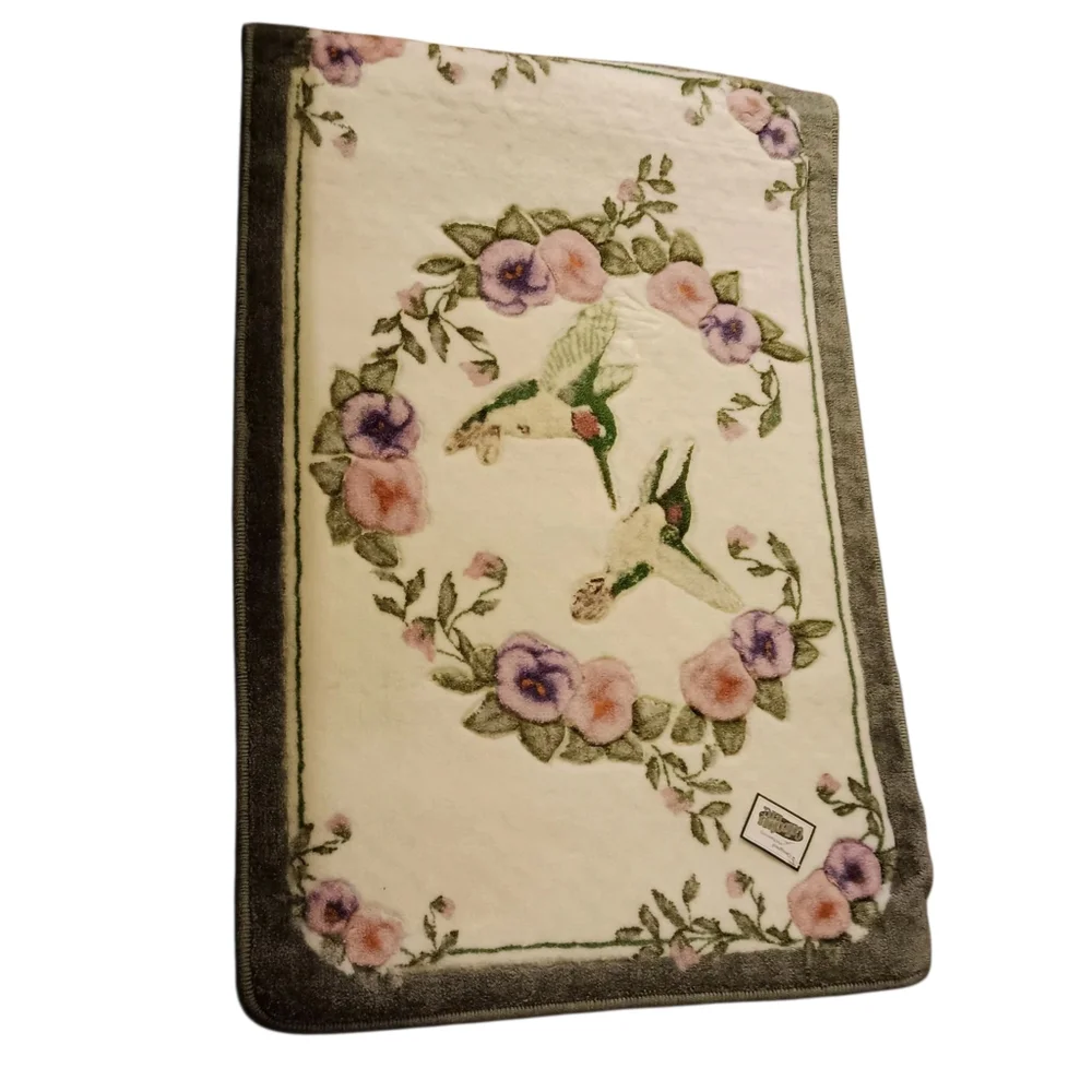 Floral Hummingbird Bath Mat